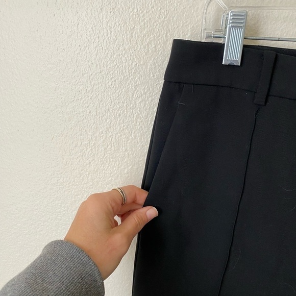 Helmut Lang Women's Wool Trouser Black Size 4 Business Casual Ankle Slit - Picture 2 of 11